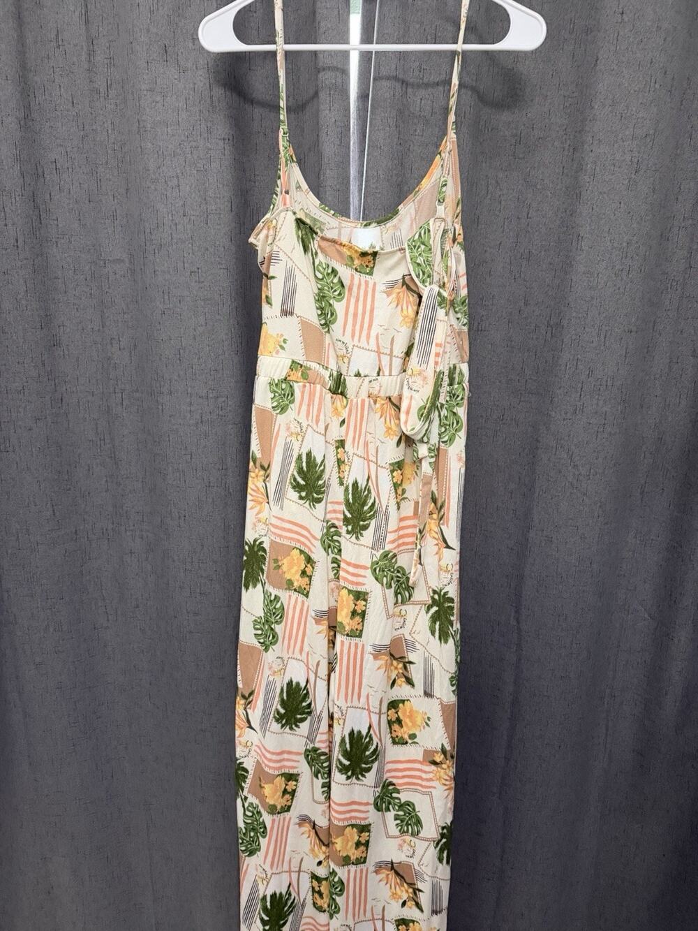 Derek Heart Women's Floral Wide Leg Overall Jumpsuit Size XL NWT